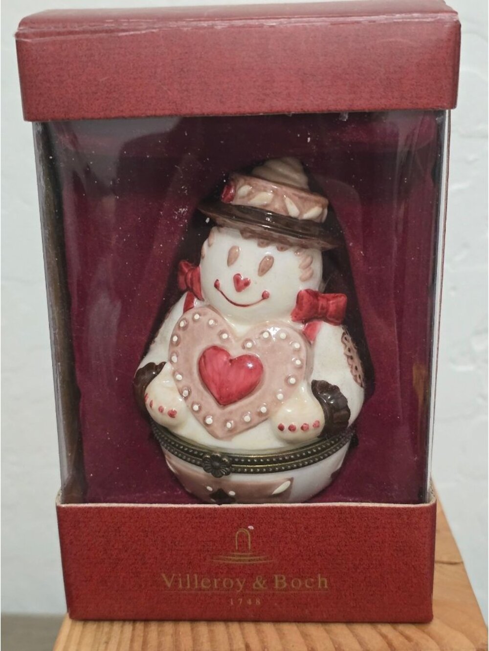 Villeroy & Boch Snowman Trinket Box Porcelain Hinged